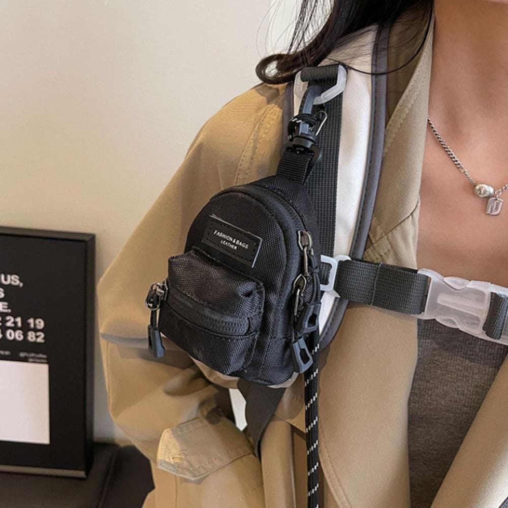 Pequeno Pingente Mochila Mini Batom Fones De Ouvido Saco Moda Moeda Bolsa Anti Perda Chaveiro Carteira Portátil De Armaz