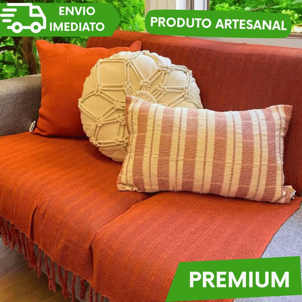 Manta Artesanal Premium para Sofá Cama e Poltrona | Decoração Aconchegante