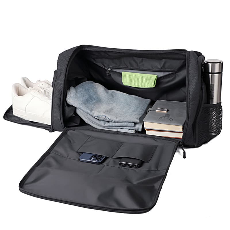 Bolsa de ginástica com separação para itens secos e molhados, bolsa esportiva para yoga, grande capacidade, acabamento d