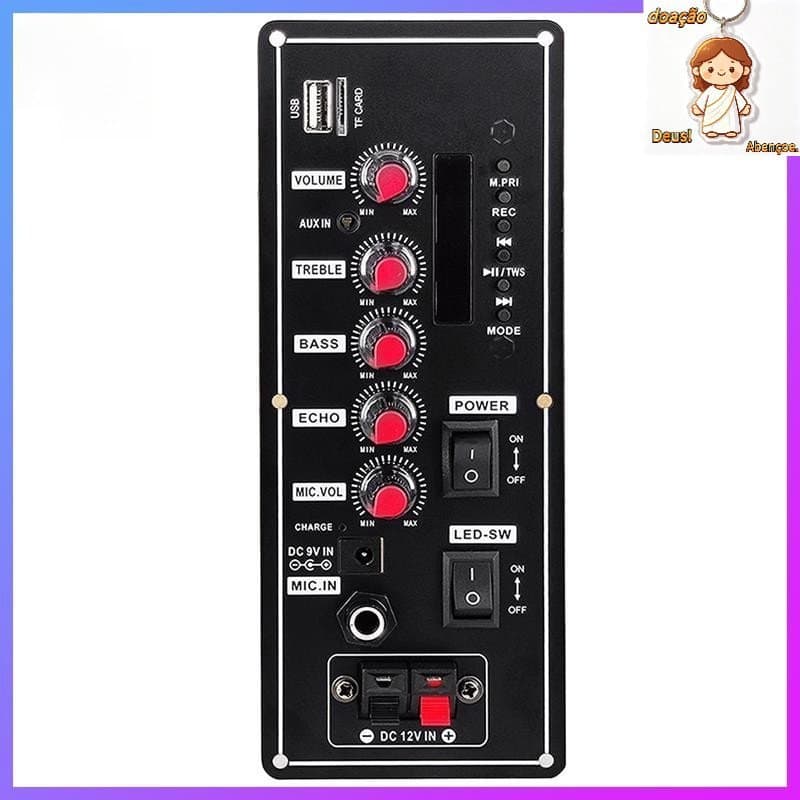 Placa Amplificadora De 7.4V , Suporte Quadrado Para Dança , Bluetooth , AUX , Disco U , 5-8 Espaços , Alto-Falante , Faç