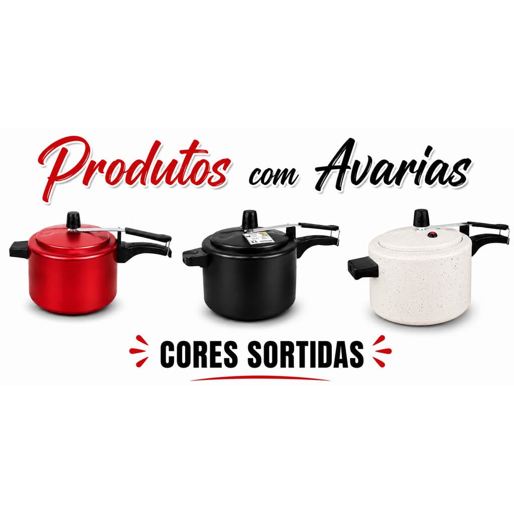 Panela De Pressão 4,5 Litros Fechamento Interno Antiaderente com Avaria- Cores Sortidas