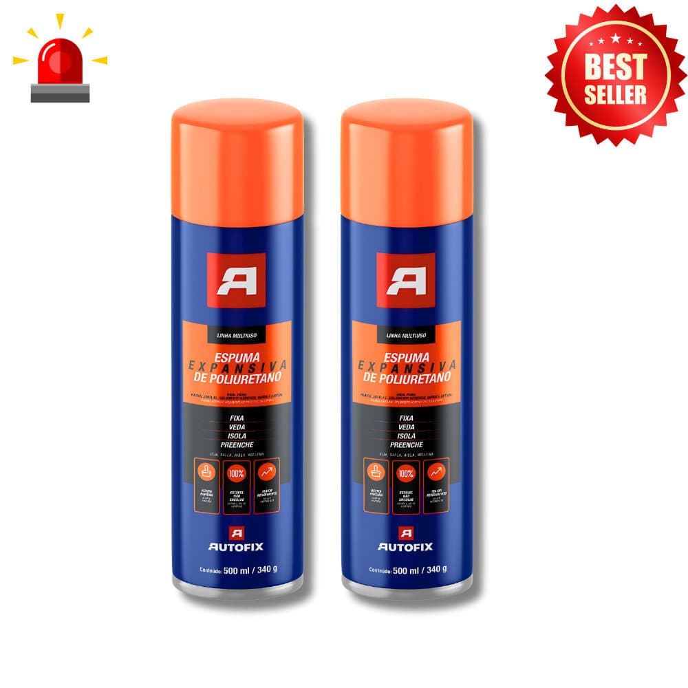 KIT 2 ESPUMA EXPANSIVA AUTOFIX 500ML Ótimo Preço Show