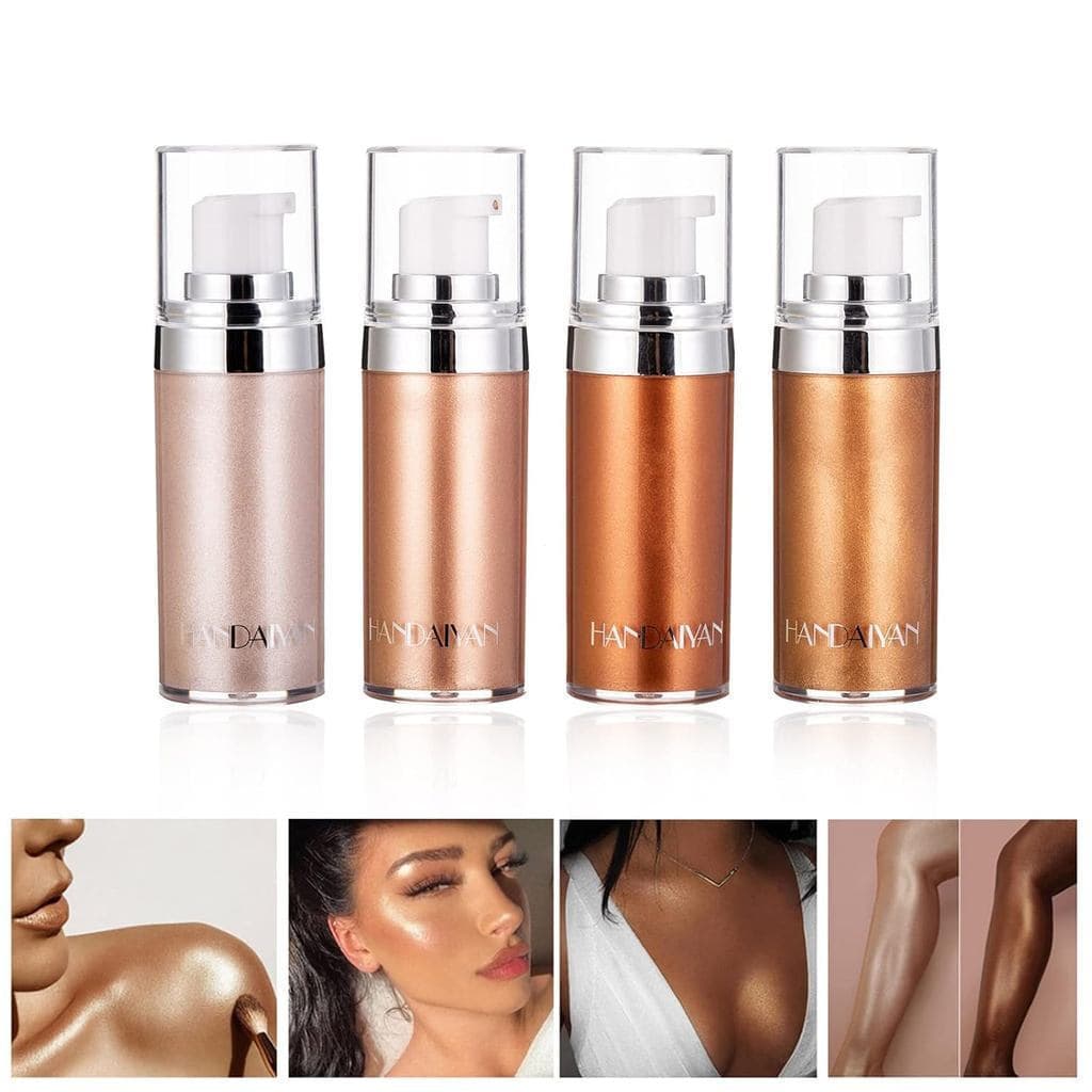 RoseFlower Óleo Corporal Brilhante em 4 Cores, Líquido Iluminador, Óleo Corporal Luminizante, Hidratante Natural, Textur