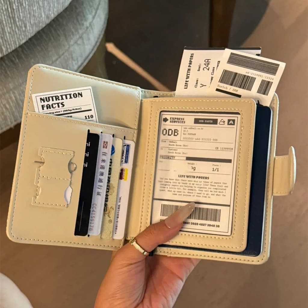 Japão japão estilo coreano ins simples multifuncional porta-passaporte couro documento de viagem titular do cartão de li