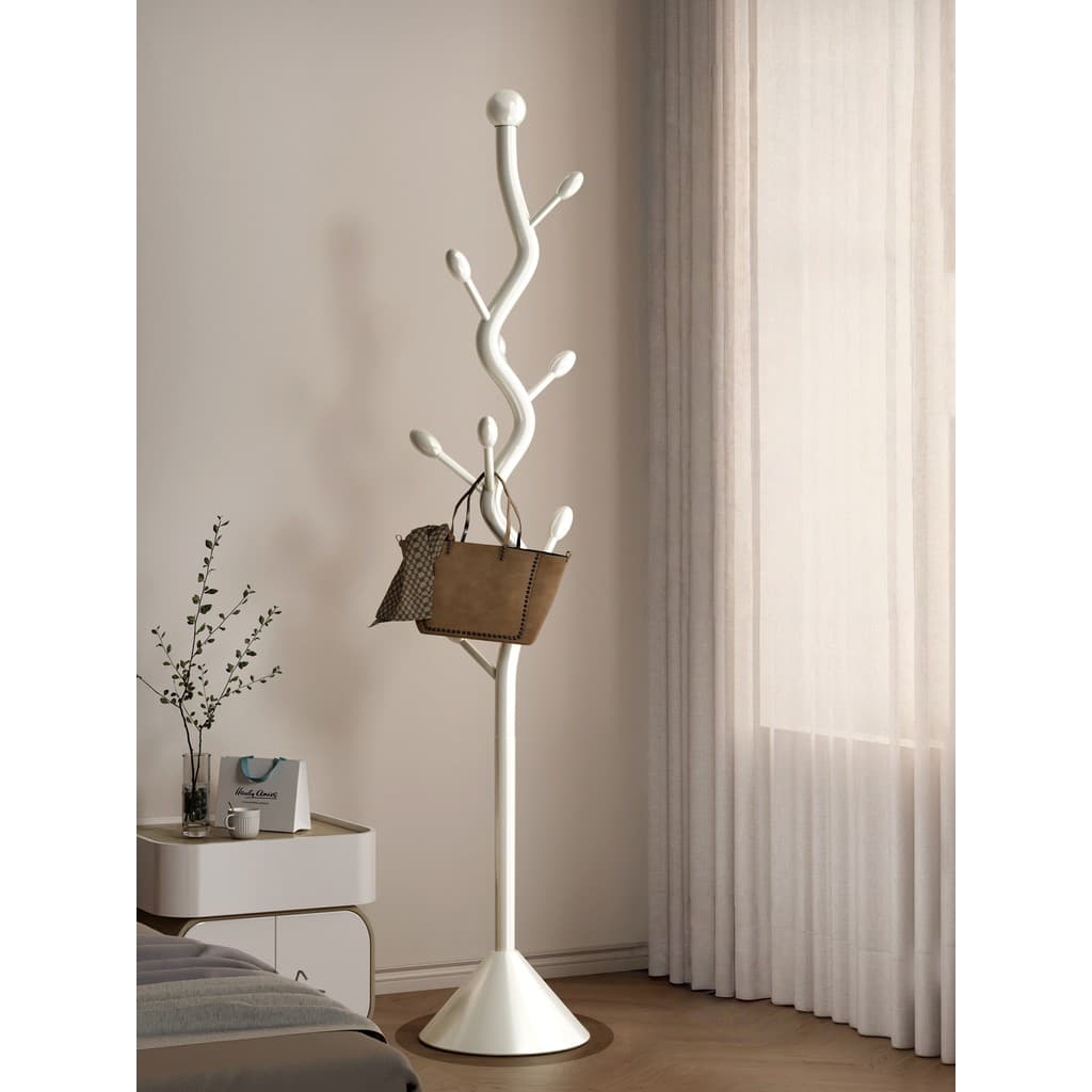 Cabide em forma de árvore estilo creme de alto valor, chão, quarto, sala de estar, Multi-gancho, forte, durável, pratele