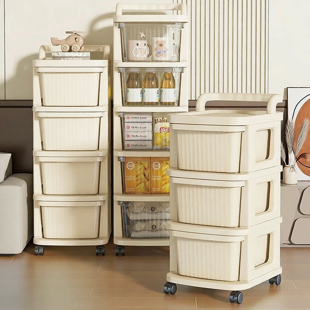Prateleira pequena para carrinho de bebê, multicamadas, gaveta de chão, produtos para bebês, prateleira de armazenamento