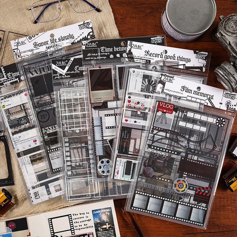 P PET Retro filme borda adesivo manual diy cartão cuco de alto valor Liu Ma Material manual adesivos decorativos