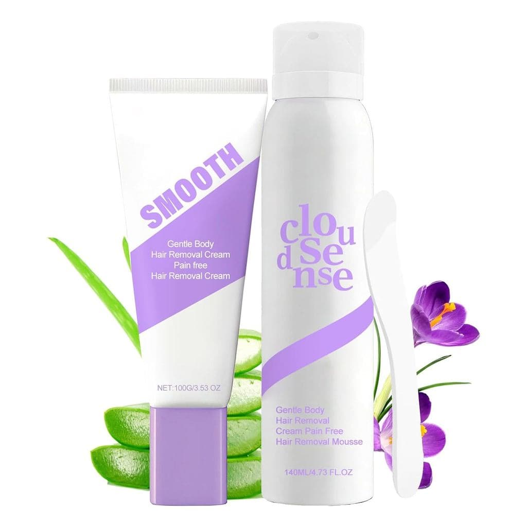 Spray Removedor de Pelos, Conjunto de Creme Suave para Remoção de Pelos do Corpo, Adequado para Pele Sensível, Adequado