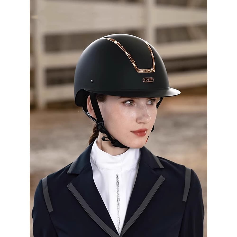 R RIF Capacete Equestre Feminino Capacete de Equitação Crianças Simples Capacete de Obstáculo Equestre Aba Grande 266cm