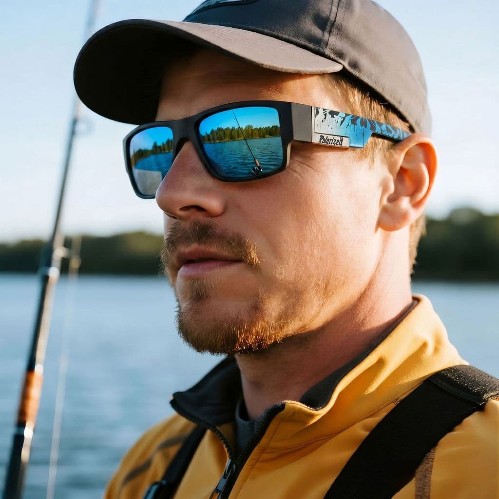 Óculos De Sol Polarizados Quadrados Impressos Coloridos Para Pesca , Esportivos De Proteção UV Dirigir E Atividades Ao A