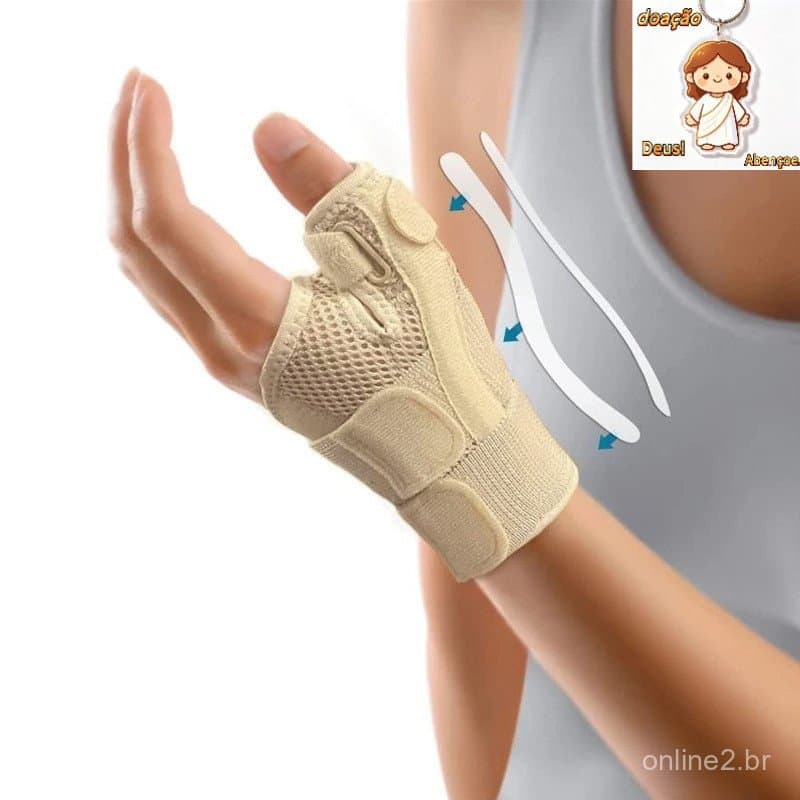 suporte flexível para tendinite, protetor respirável para polegar para mão direita e esquerda