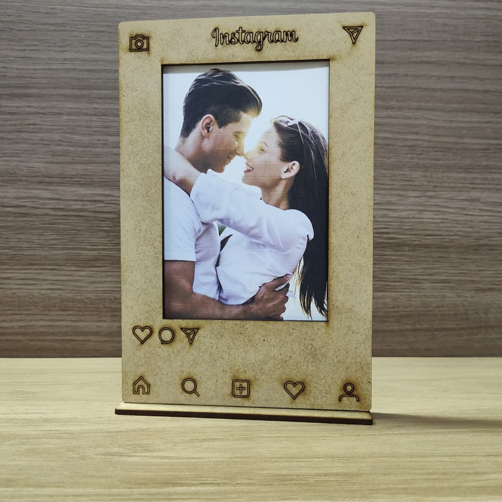 Kit 3 Porta Retrato Instagram Mdf Cru 10x15 Namorados Casal
