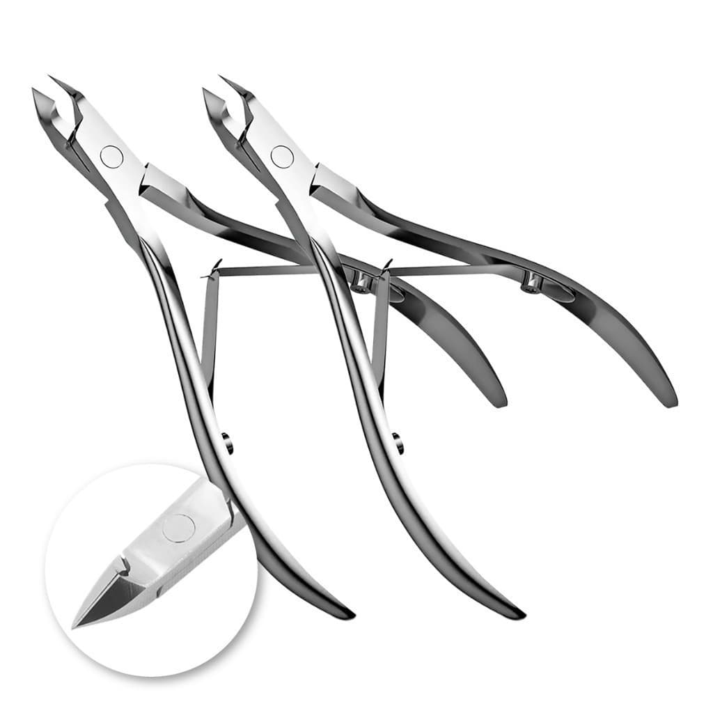Kit 02 Alicate de Unha Profissional Removedor de Cutícula Inoxidável amolado de fabrica 2 pernas