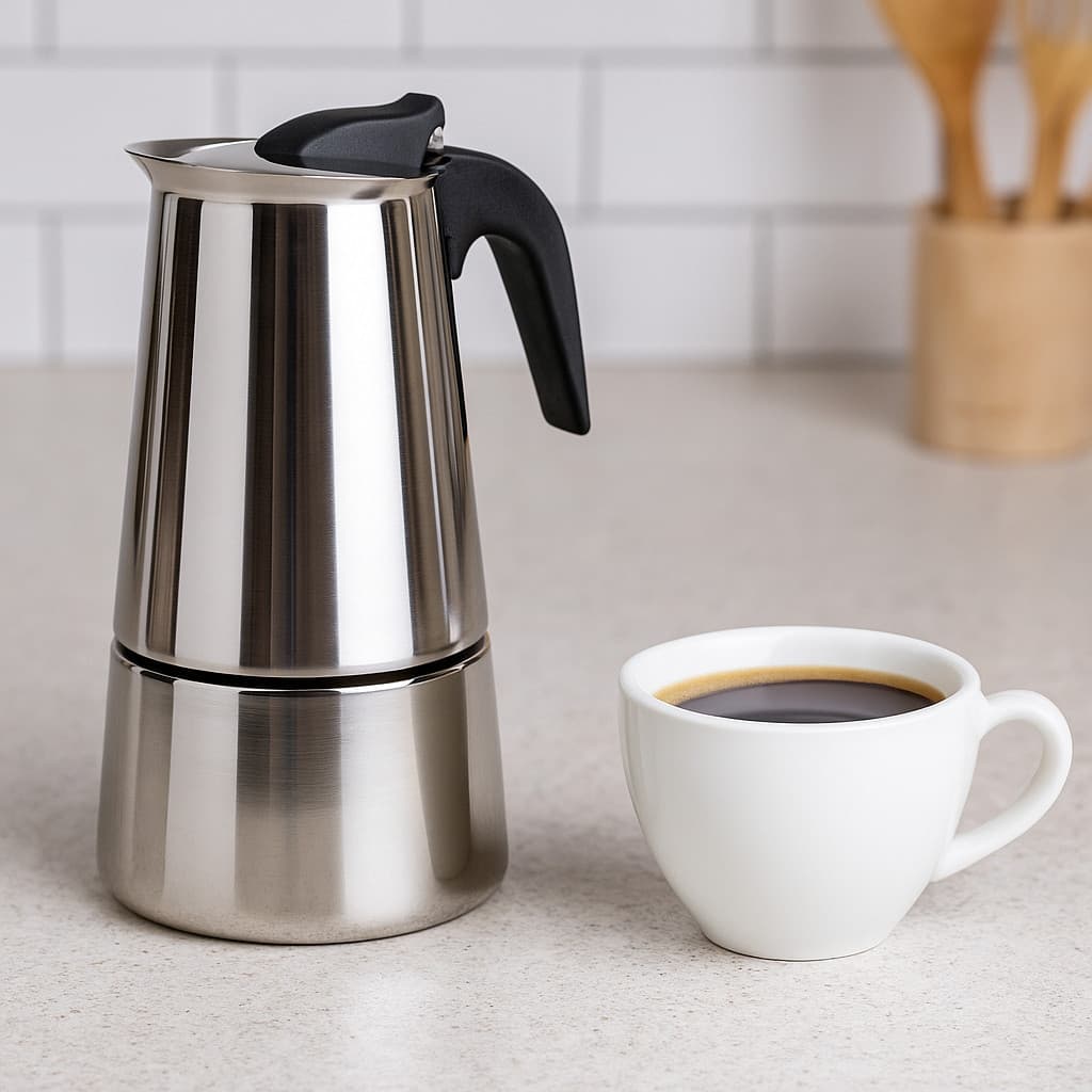 Cafeteira Italiana Inox 6 Xícaras Moka Prática Resistente Café Manhã Alumínio Cozinha Bebidas