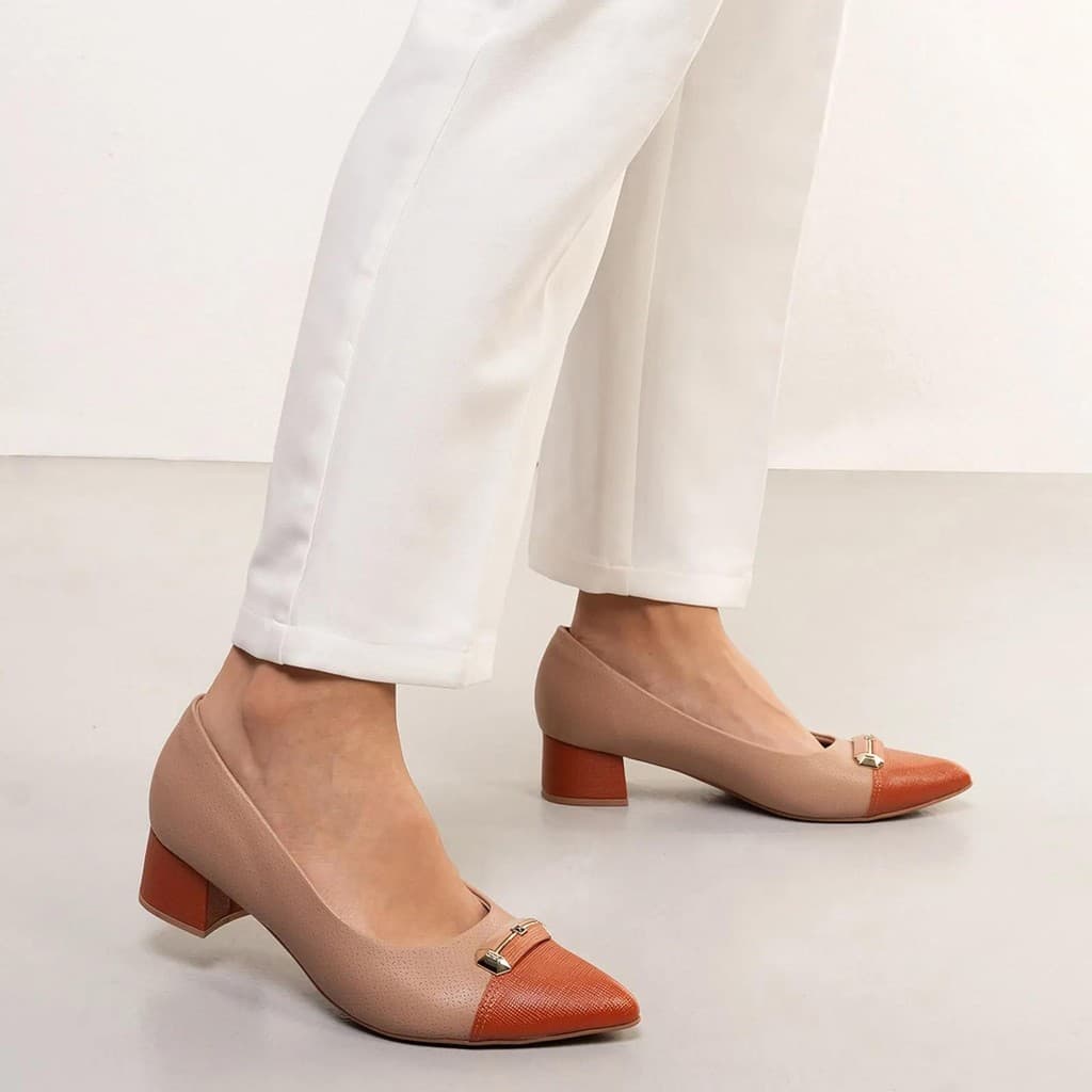 Sapato Piccadilly Salto Grosso Fivela Feminino