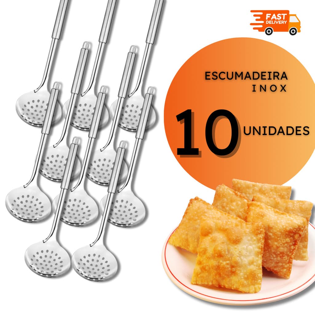 Conjunto de Escumadeiras Inox Escumadeira Restaurante Buffet Casa Cozinha