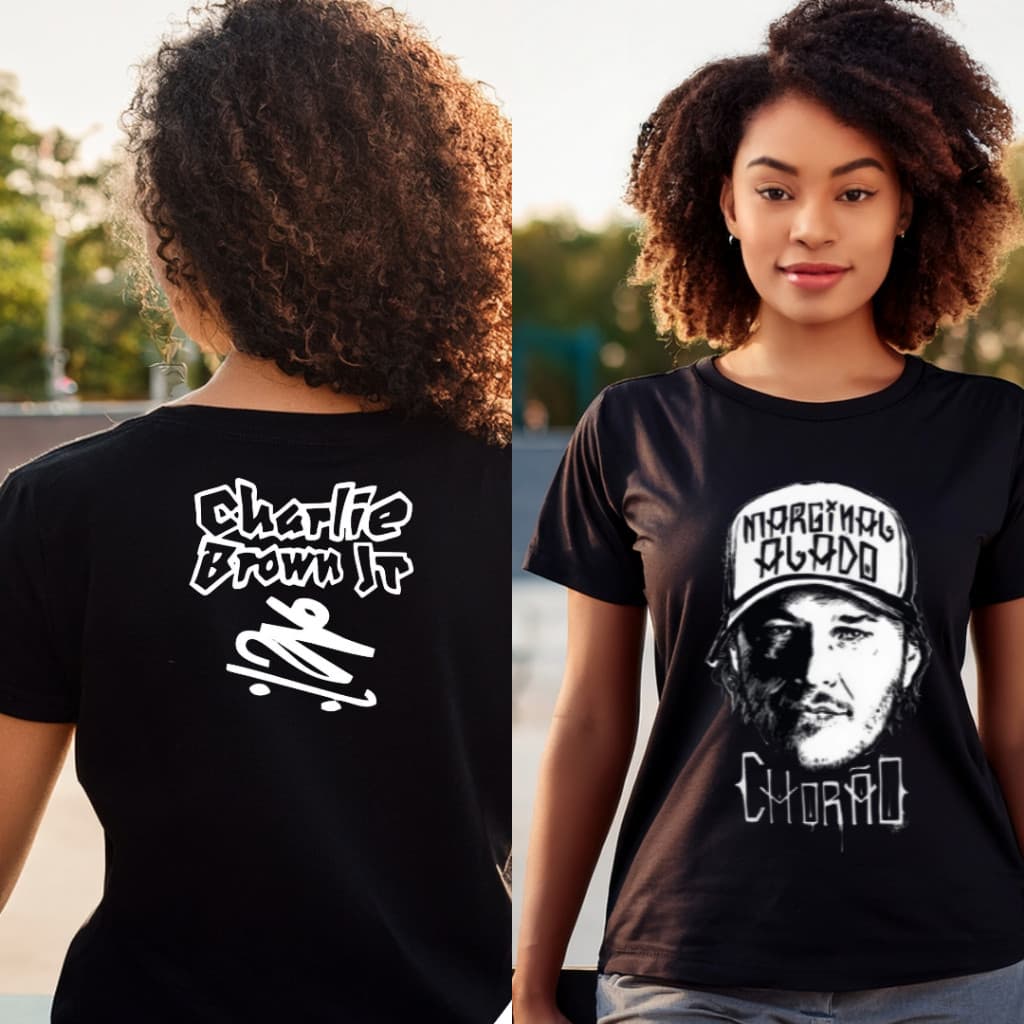 Camiseta camisa básica  100% algodão Estampado Charlie Brown Jr. La Família 013 Skateboard l  Banda Rock