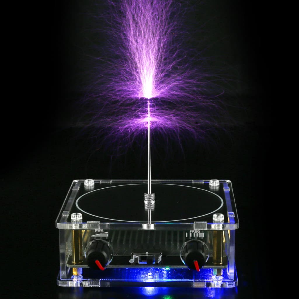 Bluetooth Música Tesla Bobina Tocável Artificial Relâmpago Arco Plasma Alto-Falante Transmissão Sem Fio Experimento Mode