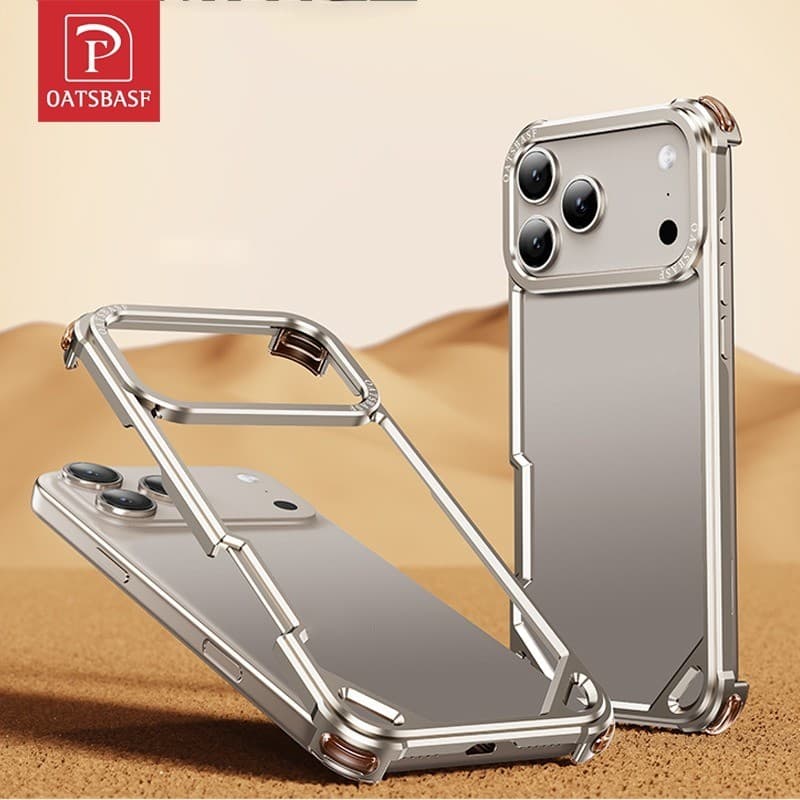 OATSBASF Metal Airbag Handphone Escudo Dissipação De Calor Caso Do Telefone Luz Para IPhone 17 Pro Max/Pro/Ar