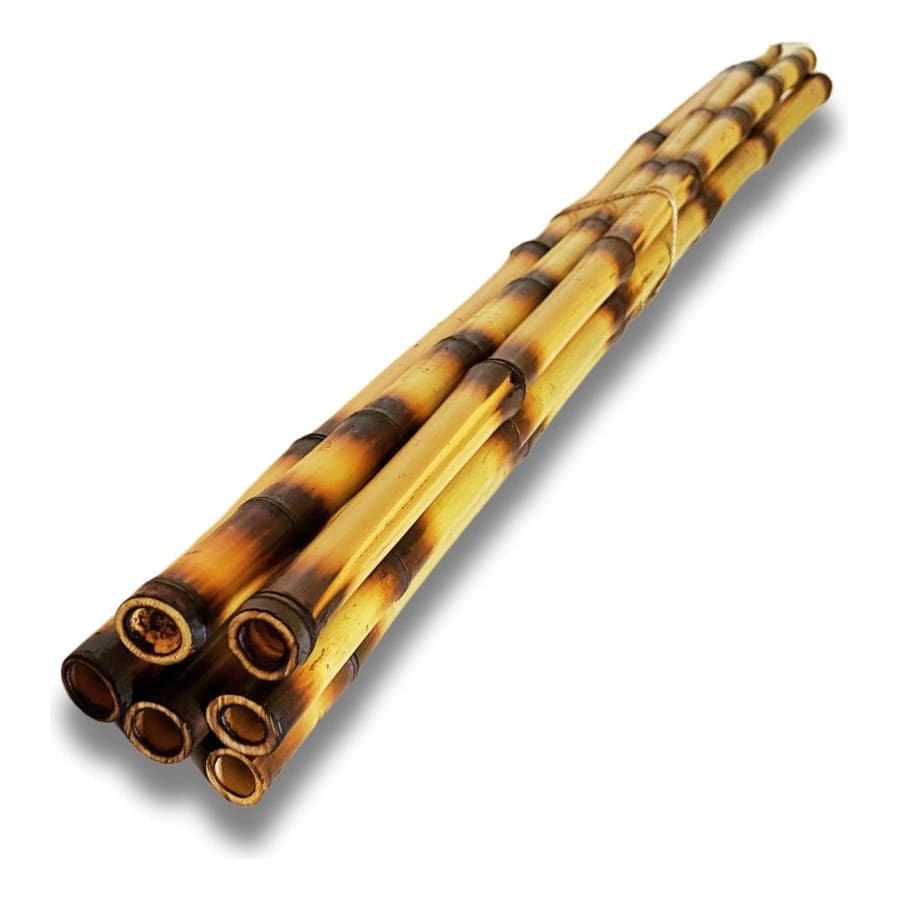Bambu Flambado Para Artesanato E Jardim: 80x2cm - 6 Unidades