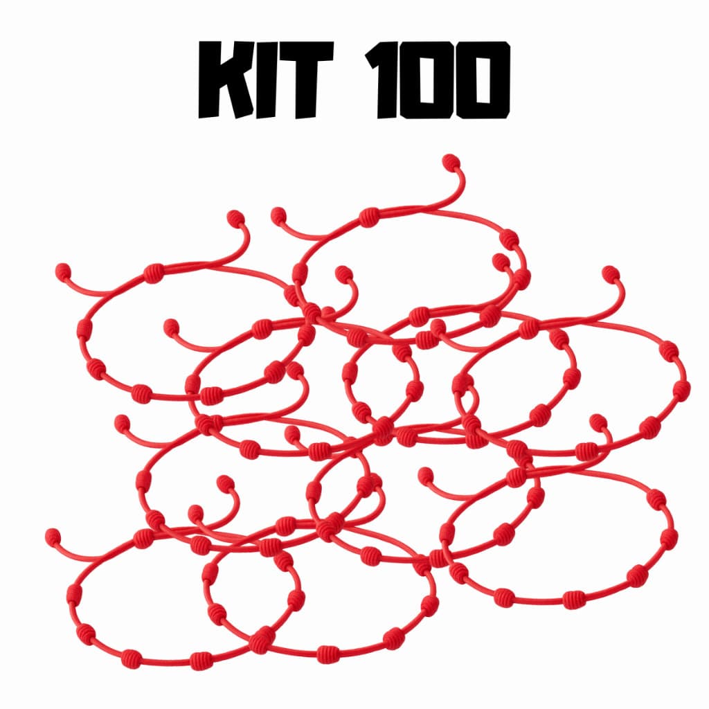 Kit 100 Pulseiras Mal olhado 7 nós Atacado Proteção Inveja Minimalista Unissex Envio Rápido
