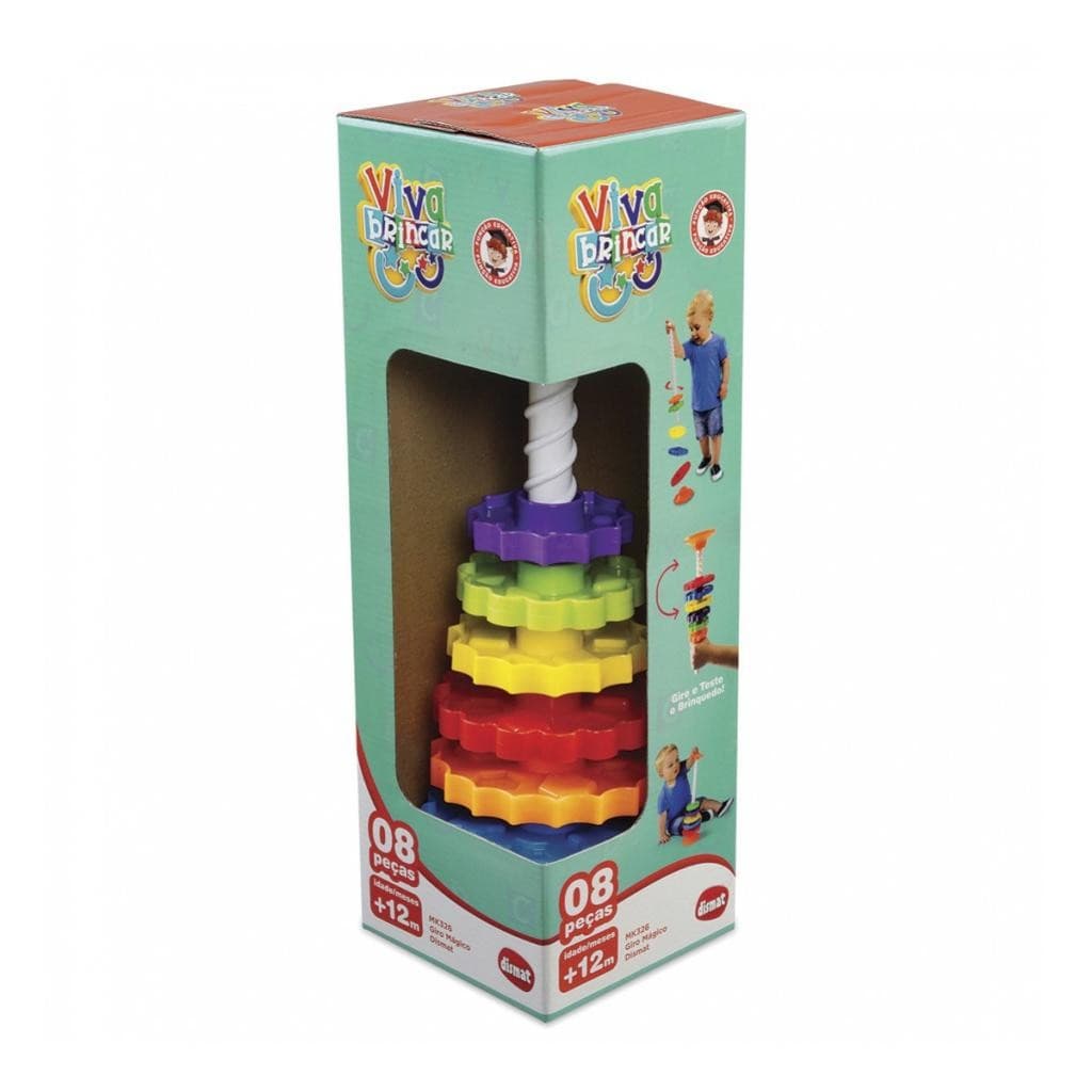Giro Mágico Dismat Brinquedo Infantil Educativo Interativo De Coordenação Motora Criativo Divertido