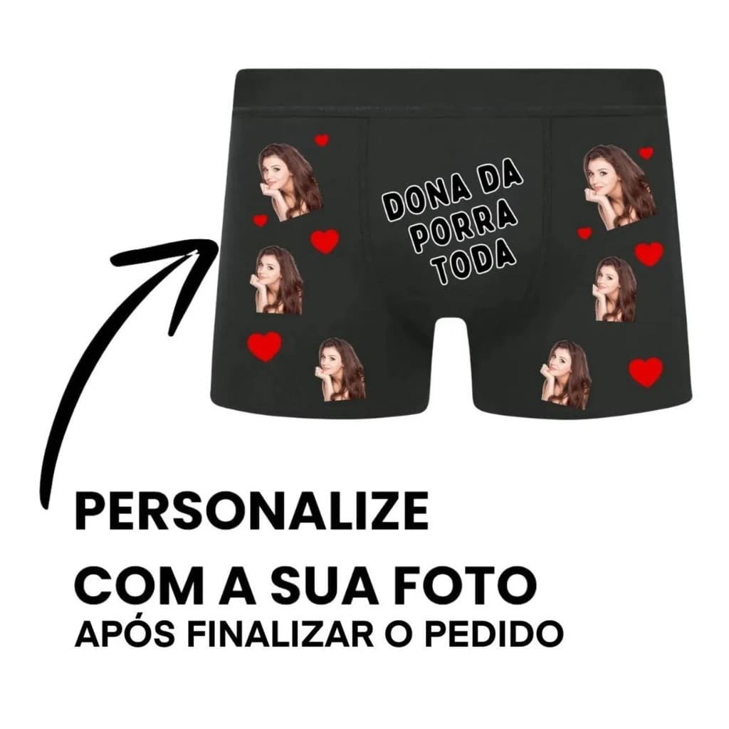 Cueca Personalizada com Sua Foto – Presente Criativo Romântico e Sensual para Casal tendência do amor