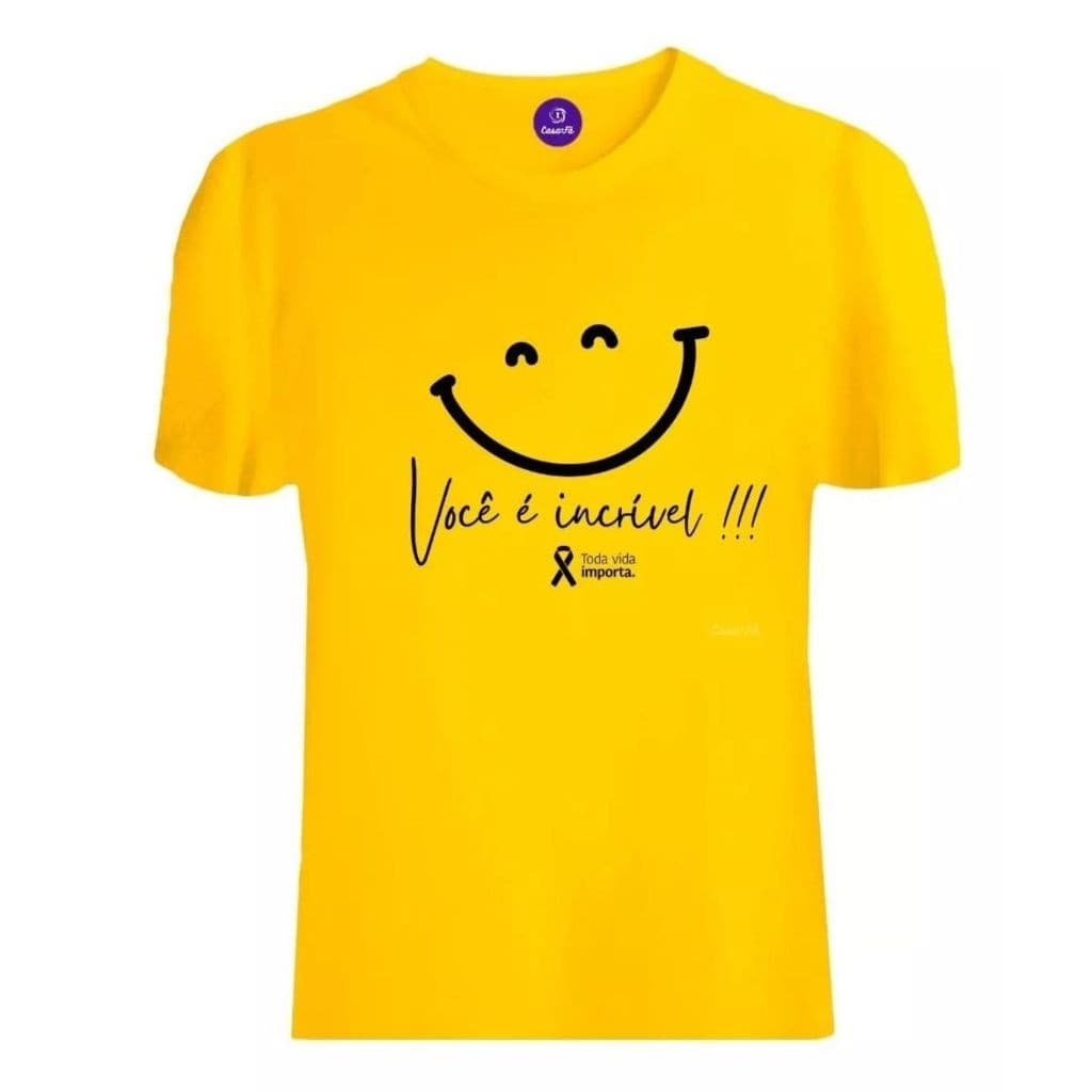 Camiseta Você é Incrível Setembro Amarelo Algodão 100% Camisa Moda Street Look Casual Esperança Pop