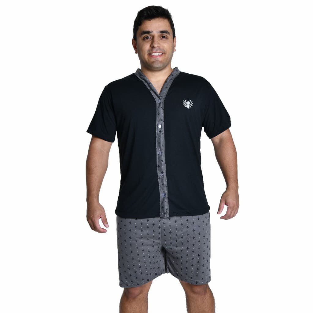 Pijamas Masculino de Botão Funcional Pós Cirurgico Estampado– Conforto, Praticidade e Estilo para Suas Recuperações!