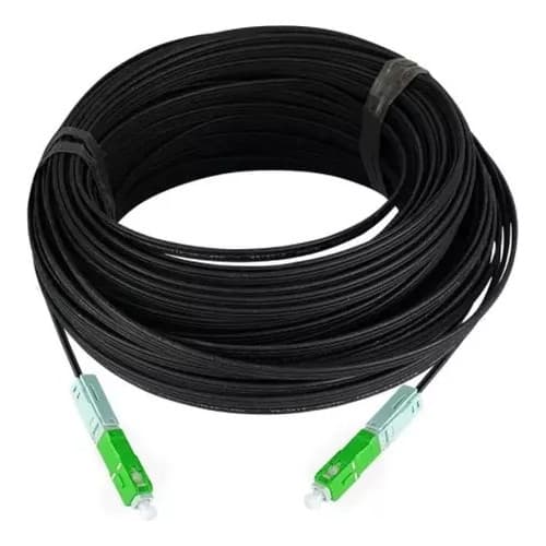 100m Cabo Fibra Óptica Mini Drop Flat 01fo Conectores Sc/apc