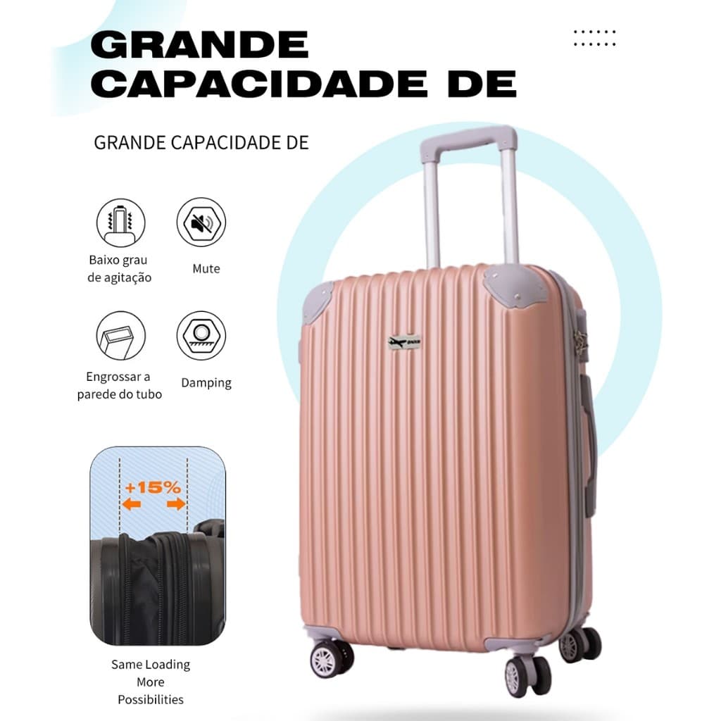 Mala De Bordo23kg 26kg  28kg Viagem jia   Rodinhas 360°modelos + 2023 NOVOS Modelos e Cores  Rosa ouro  rodinha duplo
