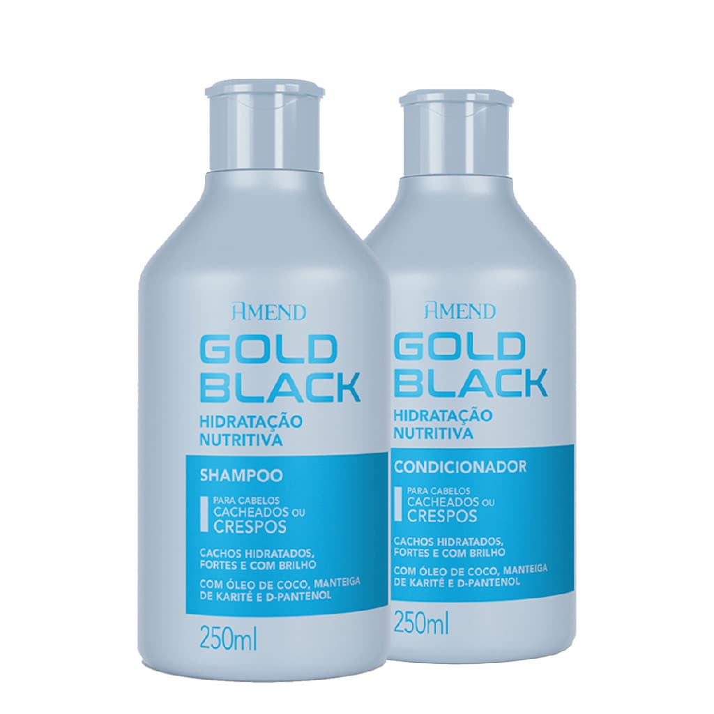 Kit Hidratação Nutritiva Shampoo Condicionador Gold Black Amend