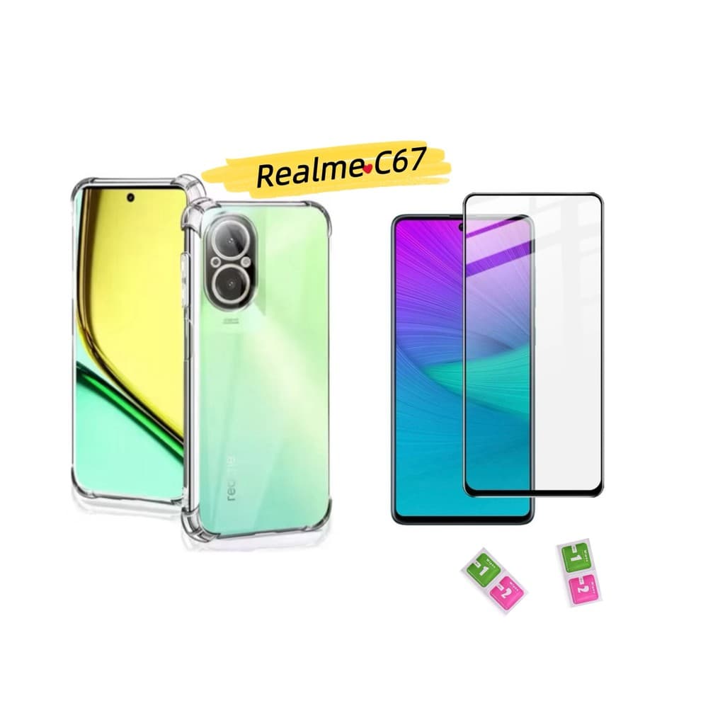 Capinha Capa Para Realme C67 Anti Impacto Transparente + película Vrido 3D / 9D