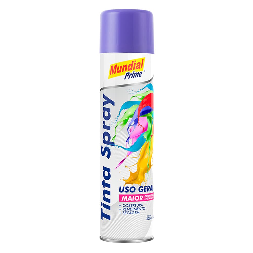 Tinta Spray Violeta Uso Geral 400ml Mundial Prime Alta Cobertura