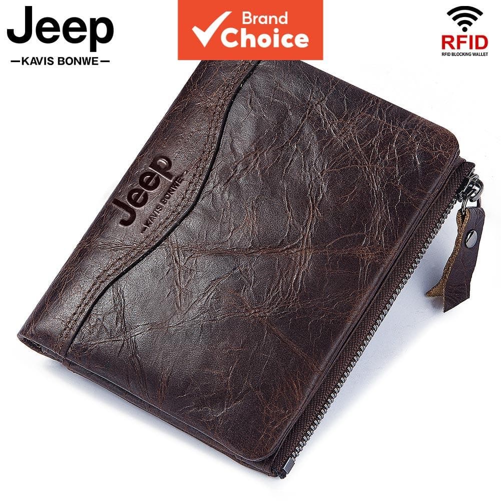 HUMERPAUL RFID Homens Proteção De Bloqueio De Carteira Anti-Roubo Scan Male Leather Biflod Short Wallet Zipper Coin Case