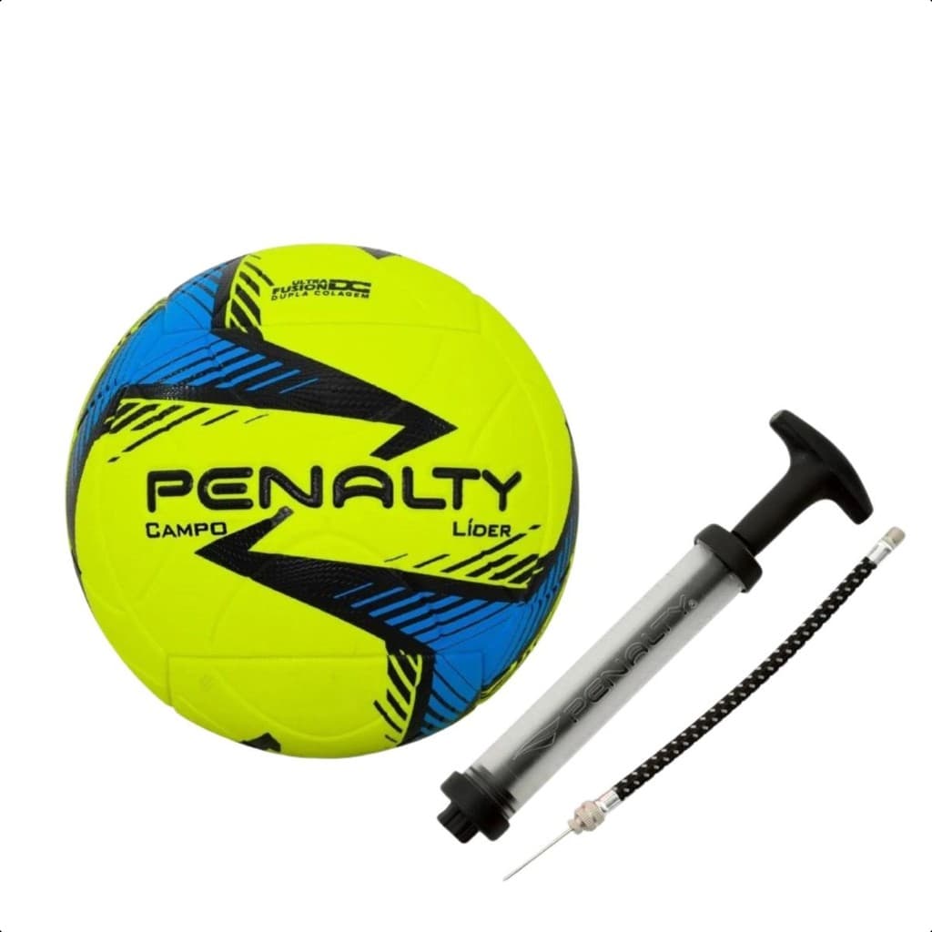 Kit Bola Oficial Campo Penalty Líder Grama Natural + Bomba