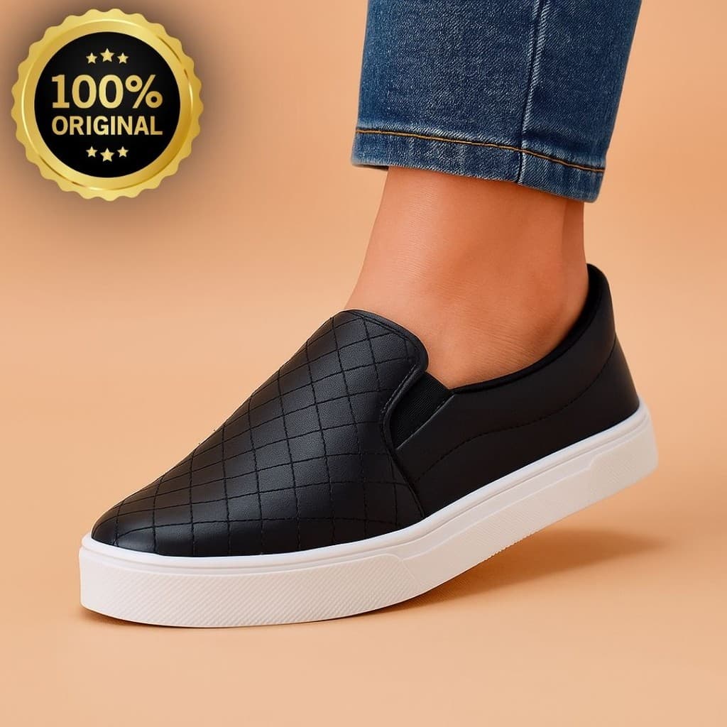 Tênis Sapatênis Feminino Slip On Calce Fácil e Confortável para o Dia a Dia