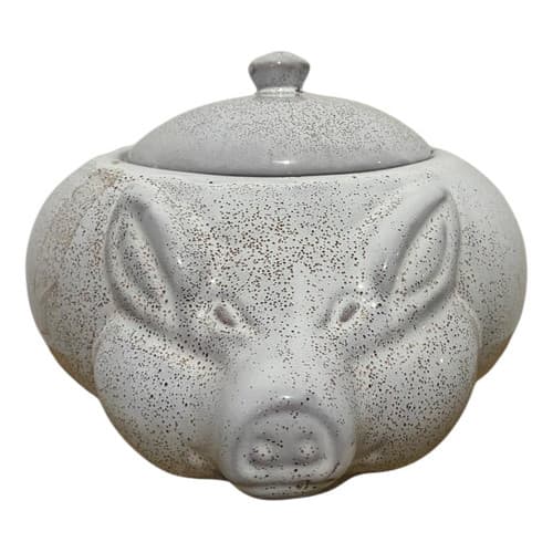Sopeira Grande Porco 4 Litros Porcelana Rústica Para Caldos Feijoadas