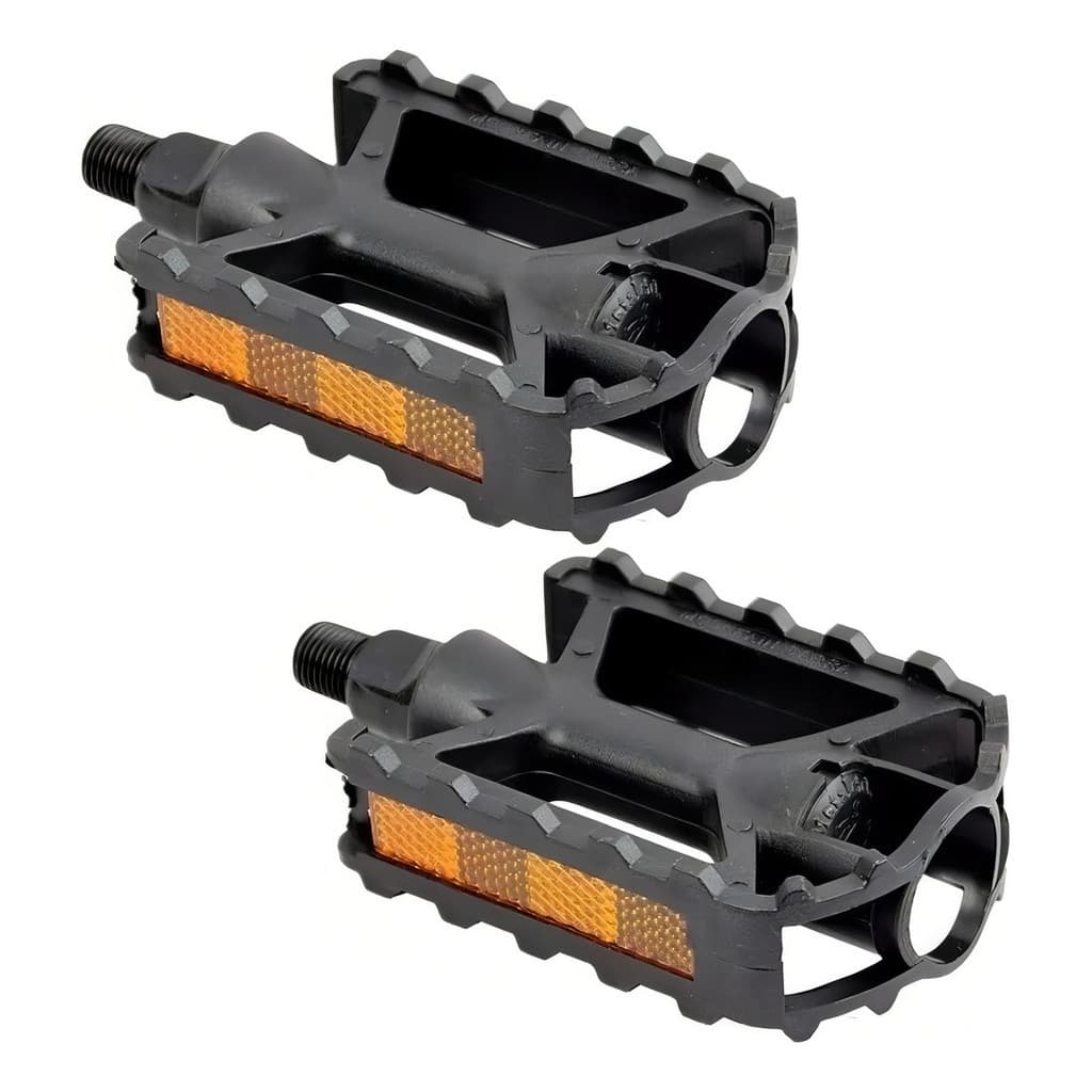 Pedal Bike Mtb Nylon 9/16 Bicicleta Rosca Grossa Com Refletor