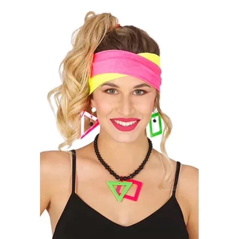 Kit Fantasia Anos 50 / 60 /80 Lenço Óculos Brinco Colar Festa cosplay/ Melindrosa