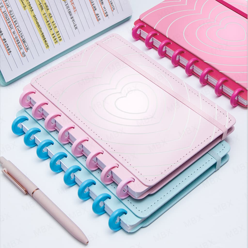 Caderno Grande tipo Inteligente Personalizado 08/10 Discos Capa Dura 80 Folhas Pautadas Escolar Planner Diário