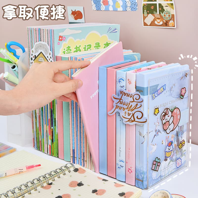 Ins estilo acrílico transparente estante prateleira mesa livro armazenamento bonito criativo Bookender separador prático