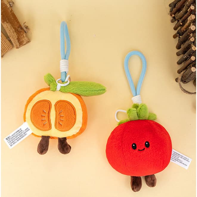 Bonito vegetal fruta brinquedo de pelúcia pingente chaveiro simulação tomate mochila pingente boneca presente