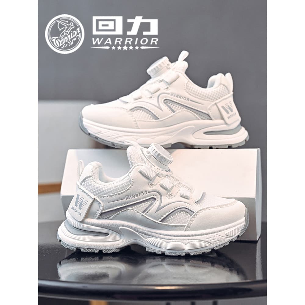 Puxar para trás sapatos infantis meninos sapatos esportivos brancos 2026 primavera novo estilo crianças malha sapatos ca