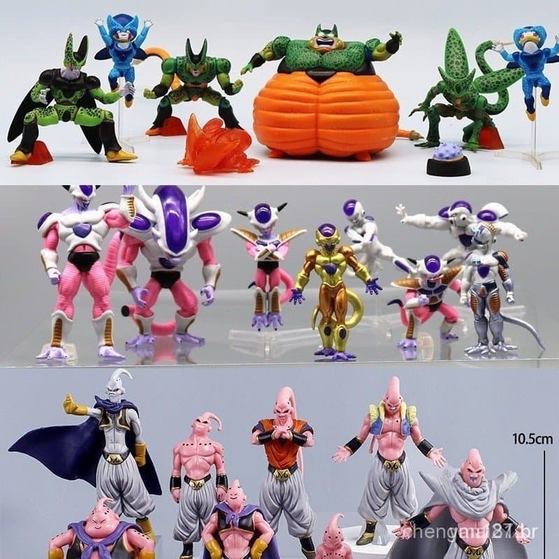 Figura de Ação Dragon Ball Z Majin Buu Freezer Modelo Boneca Conjunto Estátua Brinquedos para Crianças Presente JCHR