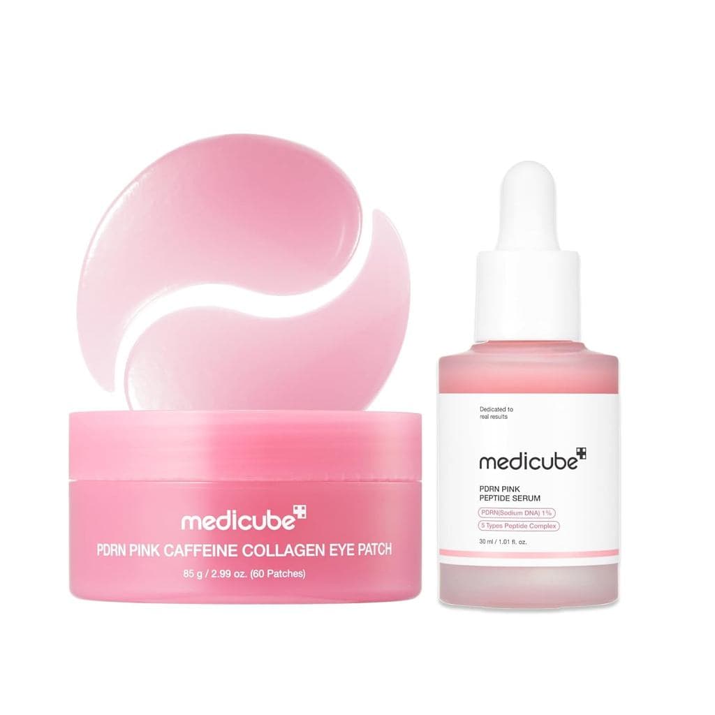medicubePDRNGlassGlowFacial&EyeDuo:PDRNAdesivo para Olhos com Cafeína e Colágeno e Sérum DNAPDRN de Salmão | Para Olheir