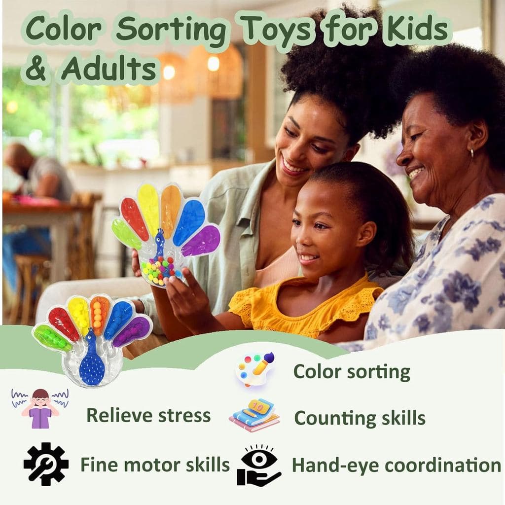 Brinquedos sensoriais de classificação de cores, brinquedos de habilidades motoras finas para crianças pequenas, brinque