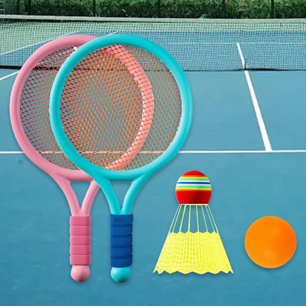 Conjunto de 2 Raquetes de Badminton para Crianças, Leves, em Material PP, Adequadas para Iniciantes