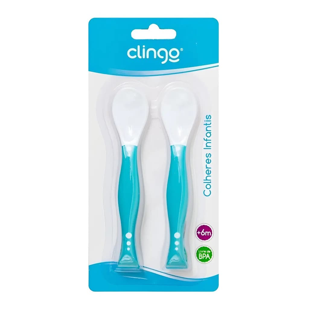 Kit Colherer Clingo Infantil Cabo Dobrável 2 Peças