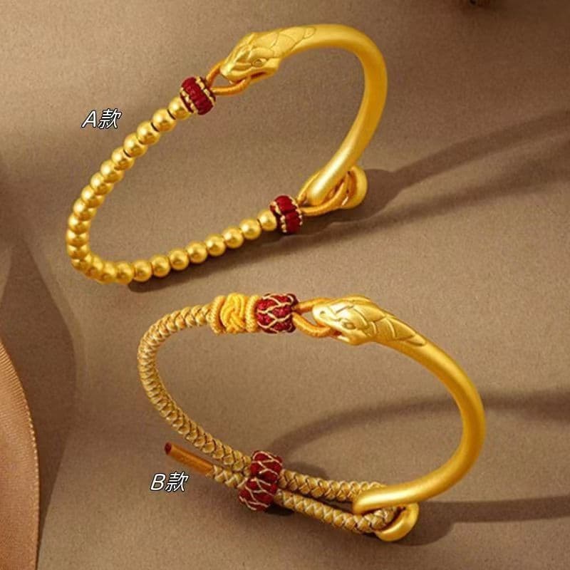 Zodíaco feminino ouro moda rosa dourada novo clássico ano da cobra pulseira Benming ano pulseira dourada W0KY
